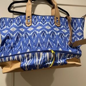 Stella & Dot Expandable Weekender Bag Blue Ilkat Design